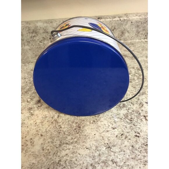 Ducks in Rain Gear Decorative Tin w/ Handle 1986 Howardesign  Sewing Lunch Pail - Picture 5 of 6